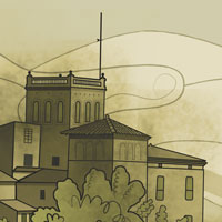 Detall Casa El Grau, dibuix de Montse Noguera